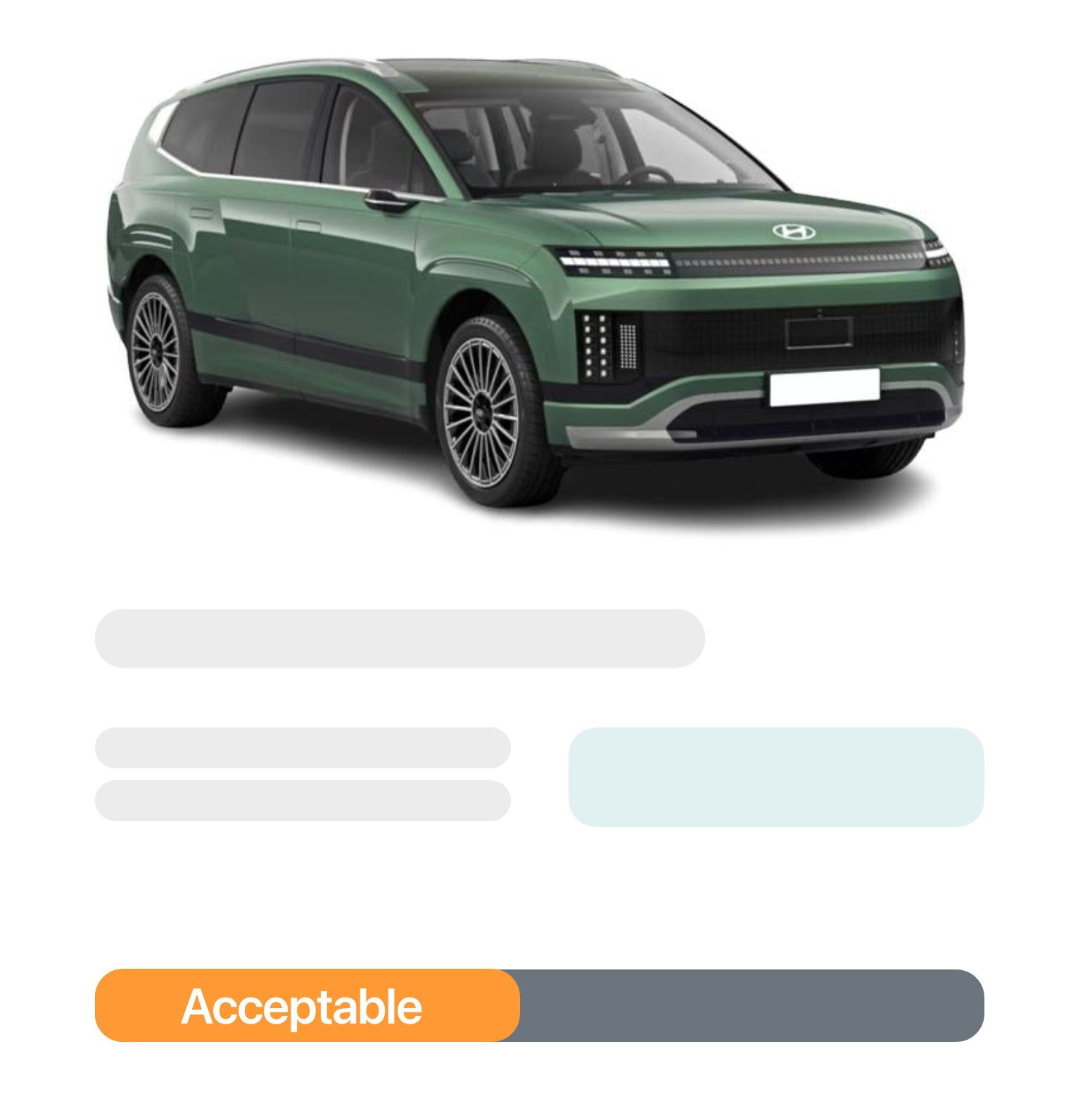 Value rating card showing an Acceptable score